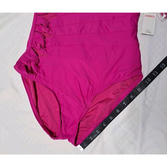 NWTCarmen Marc Valvo One-Shoulder Side-Cutout One-Piece Swimsuit Women's Size 10 - Picture 7 of 13